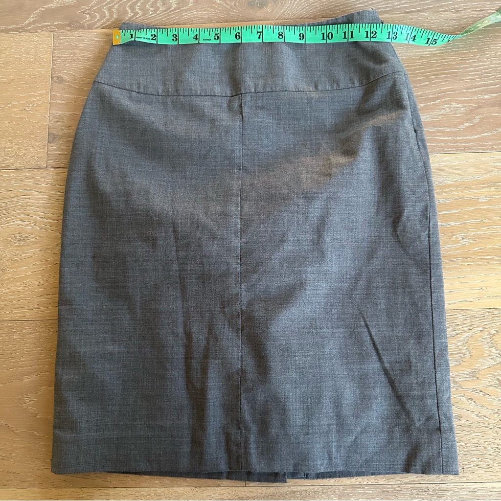 Banana Republic 0p Xs Virgin Wool Gray Office Lined Pencil Skirt